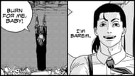 Barem Bridge's previous affiliations with the Chainsaw Man Church and Famine Devil Fami make his reappearance unlikely in this context (Images via Shueisha)